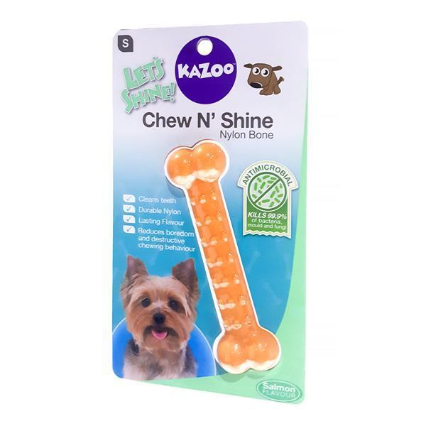 Kazoo Chew N' Shine Nylon Bone Salmon - Just For Pets Australia