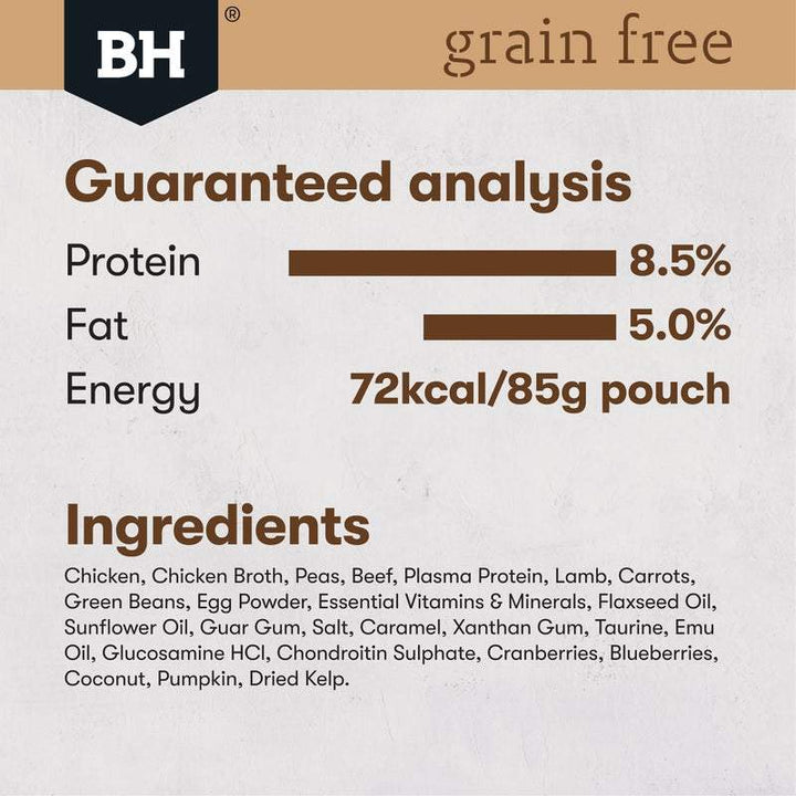 Black Hawk Grain Free Adult Chicken With Beef Lamb And Gravy Wet Cat Food Pouches 85G - Just For Pets Australia