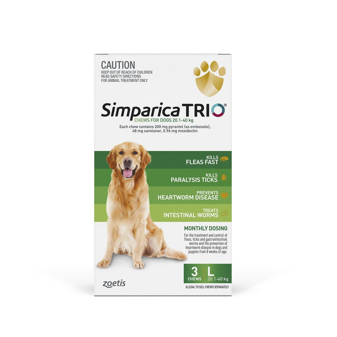 Simparica Trio 20.1kg - 40kg - Just For Pets Australia