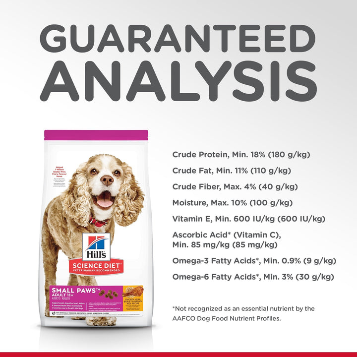 Hill's Science Diet Adult 11+ Small Paws Senior Dry Dog Food 2.04kg - Just For Pets Australia