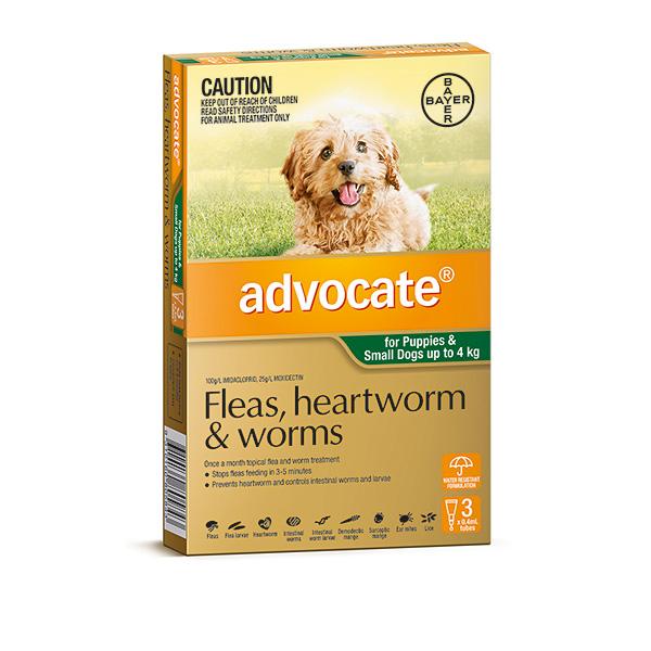 Advocate Fleas, Heartworm & Worms For Puppies & Small Dogs Up To 4kg - Just For Pets Australia