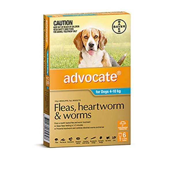 Advocate Fleas, Heartworm & Worms For Dogs 4 - 10kg - Just For Pets Australia