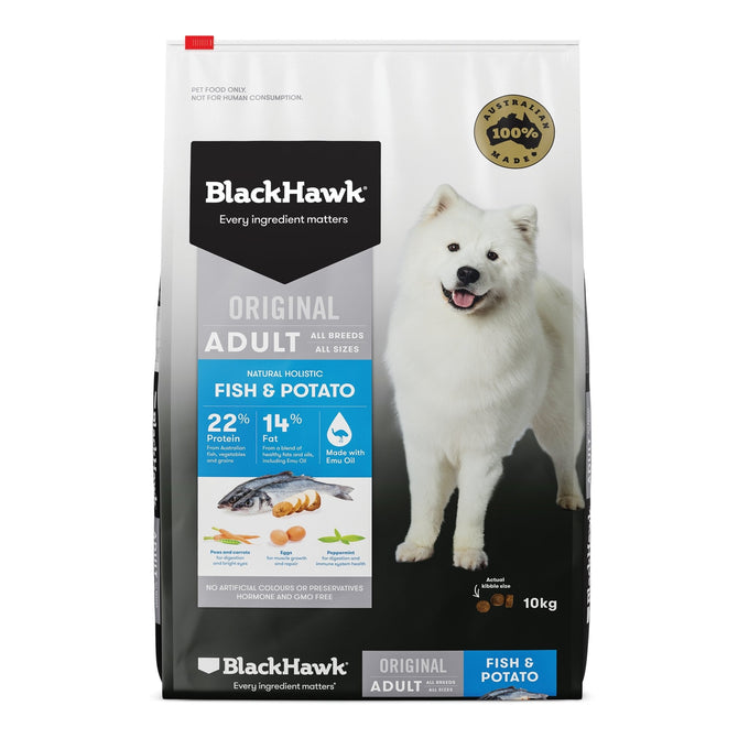 Black Hawk Original Adult Dog Fish & Potato Dry Food - Just For Pets Australia