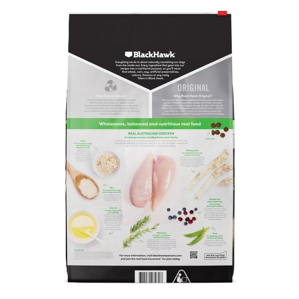 Black Hawk Original Large Breed Dog Lamb & Rice Dry Food 20kg - Just For Pets Australia