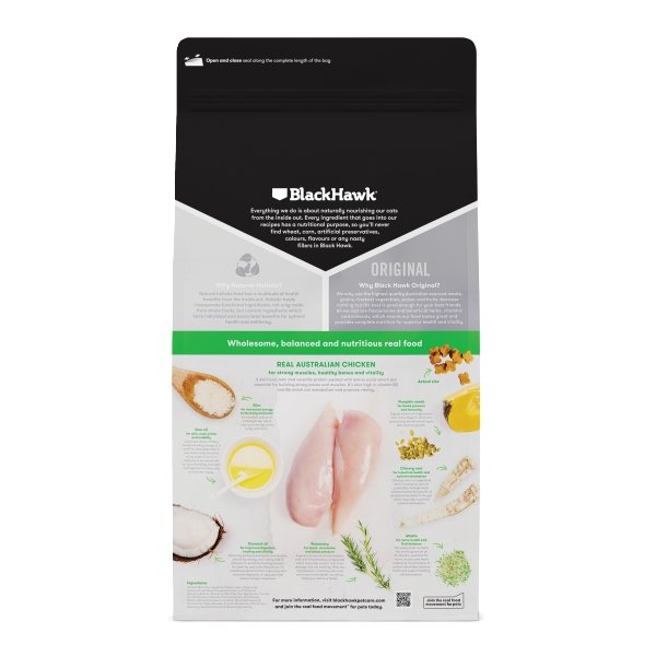 Black Hawk Original Kitten Chicken & Rice Dry Food - Just For Pets Australia