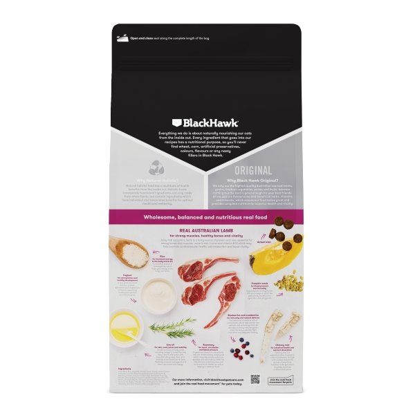 Black Hawk Original Adult Cat Lamb & Rice Dry Food - Just For Pets Australia