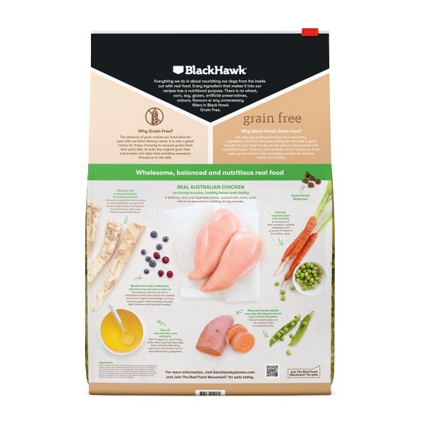 Black Hawk Grain Free Adult Small Breed Chicken Dry Dog Food - Just For Pets Australia