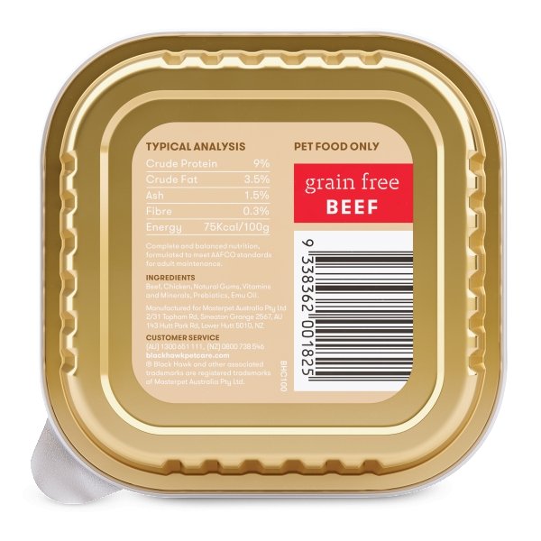Black Hawk Grain Free Adult Beef Wet Dog Food - Just For Pets Australia