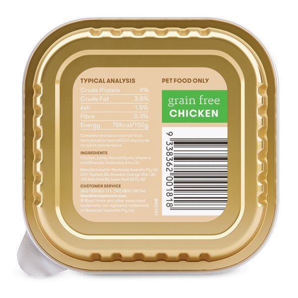 Black Hawk Grain Free Adult Chicken Wet Dog Food - Just For Pets Australia