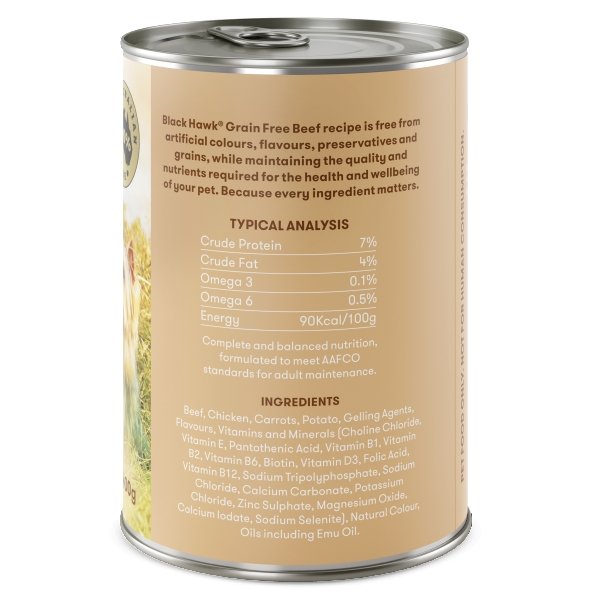 Black Hawk Grain Free Adult Beef Wet Dog Food - Just For Pets Australia