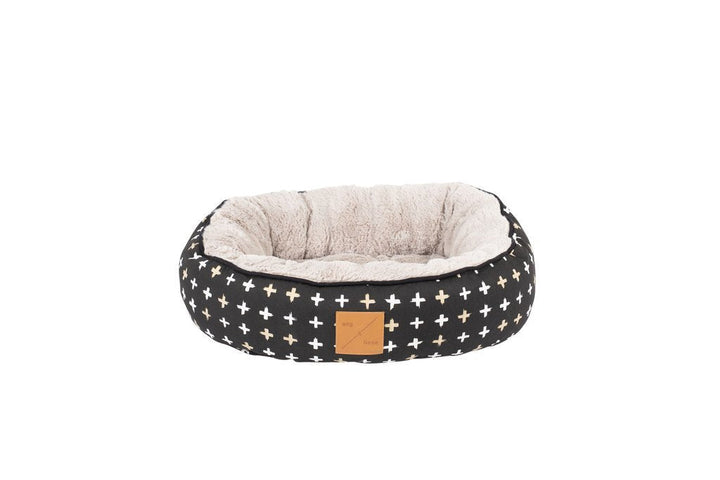 Mog & Bone Reversible Cat Bed - Black Metallic Cross Print - Just For Pets Australia