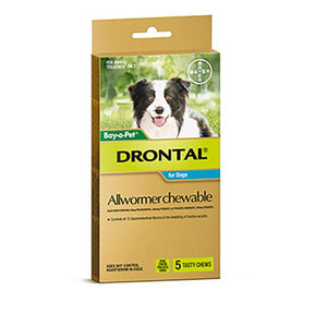 Drontal Allwormer Chewable Medium Dog up to 10kg - Just For Pets Australia