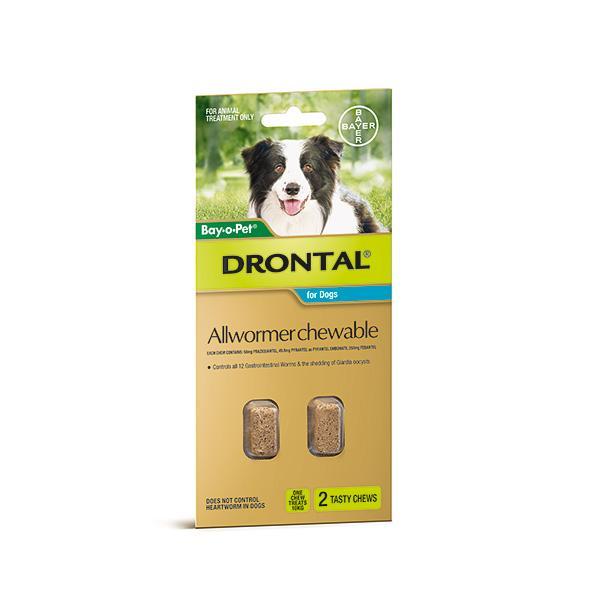 Drontal Allwormer Chewable Medium Dog up to 10kg - Just For Pets Australia