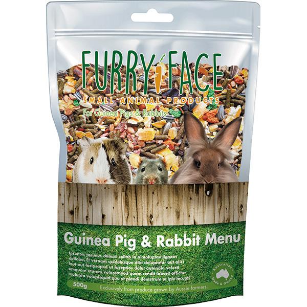 Furry Face Small Animal Guinea Pig and Rabbit Food 500g - Just For Pets Australia