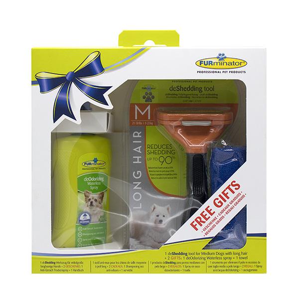 FURminator Long Hair Medium Dog Deshedding Gift Pack - Just For Pets Australia