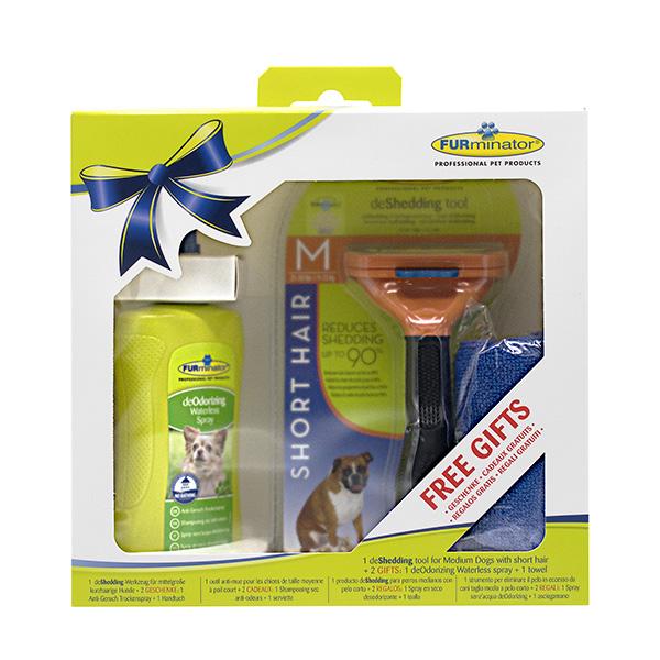 FURminator Short Hair Medium Dog Deshedding Gift Pack - Just For Pets Australia