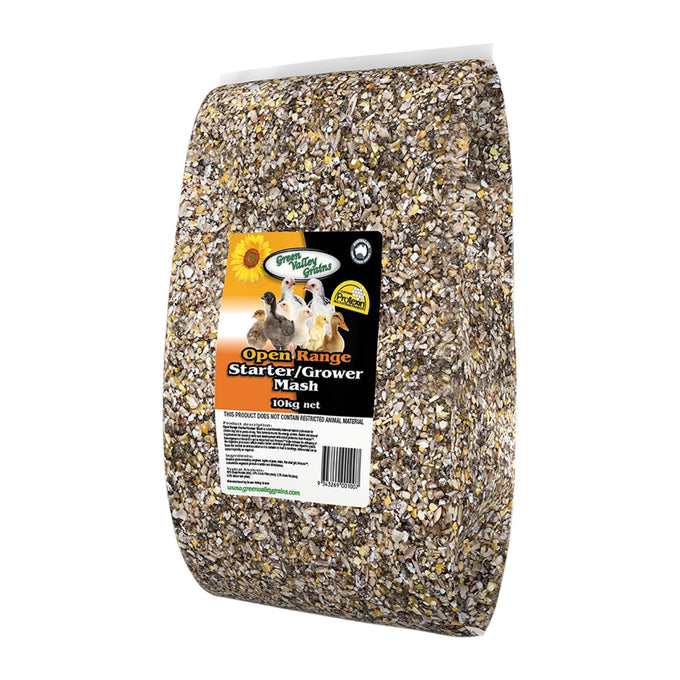 Green Valley Open Range Starter/Grower Mash 10kg - Just For Pets Australia