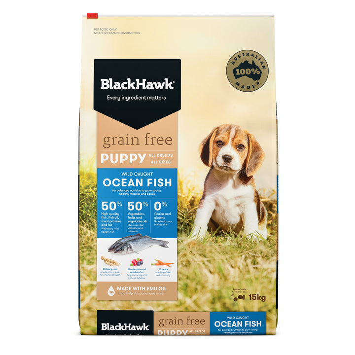 Black Hawk Grain Free Puppy Ocean Fish Dry Food - Just For Pets Australia
