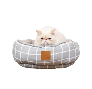 Mog & Bone Reversible Cat Bed - Grey Check Print - Just For Pets Australia