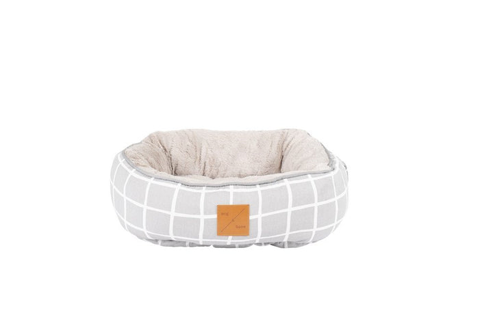 Mog & Bone Reversible Cat Bed - Grey Check Print - Just For Pets Australia