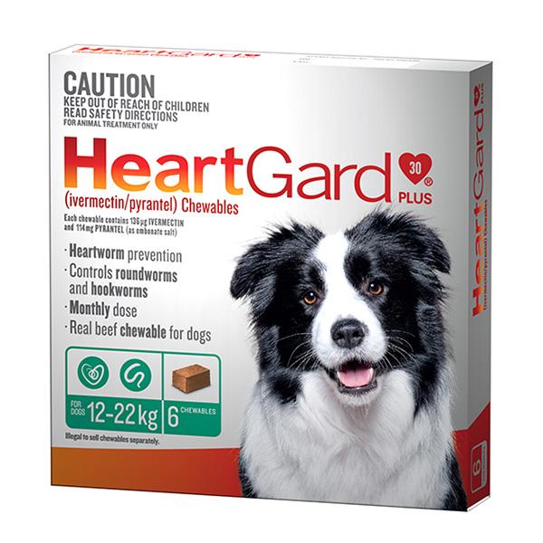 Heartgard Plus Medium Dog 12-22kg 6 Pack - Just For Pets Australia