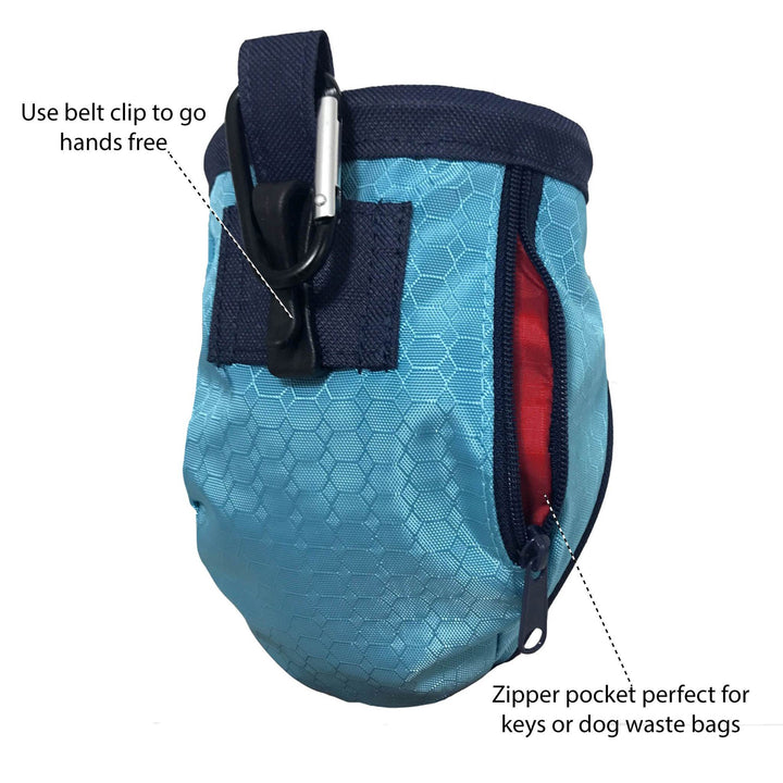 Kurgo Go-Stuff-It Treat Bag, Coastal Blue - Just For Pets Australia