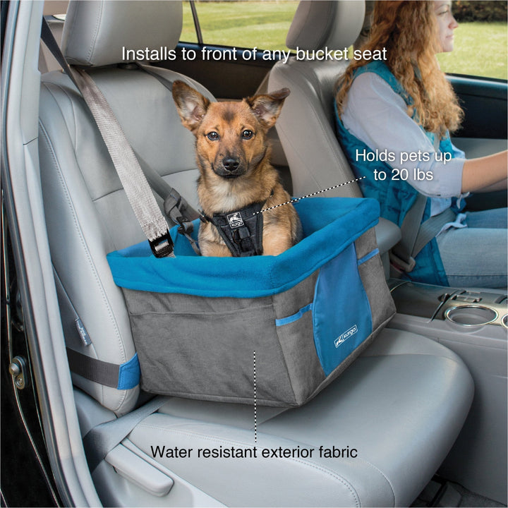 Kurgo Heather Booster Seat, Charcoal/Blue - Just For Pets Australia
