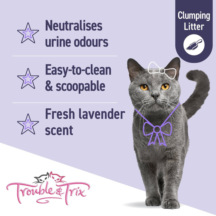 Trouble & Trix Clumping Odour Neutralising Lavender Litter 15L - Just For Pets Australia