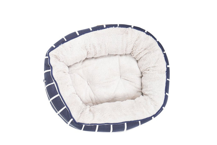 Mog & Bone Reversible Cat Bed - Navy Check Print - Just For Pets Australia