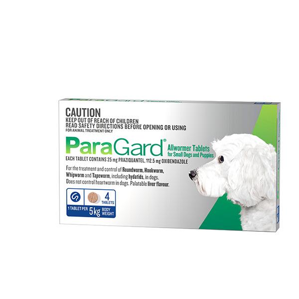 ParaGard Allwormer For Small Dogs and Puppies 4pk - Just For Pets Australia