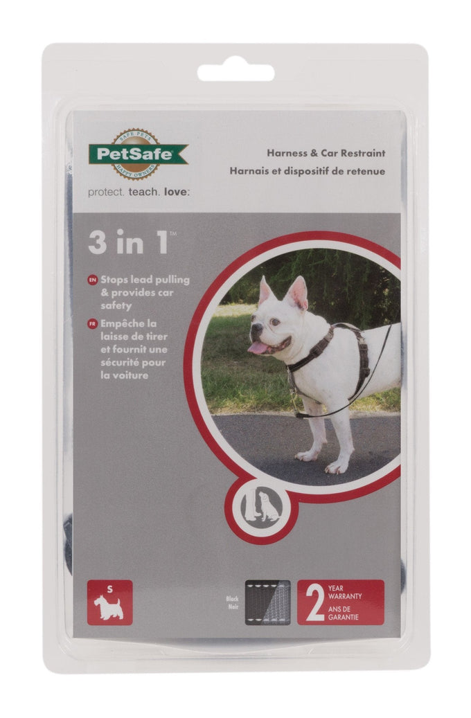 PetSafe® 3 in 1 Harness and Car Restraint, Black - Just For Pets Australia