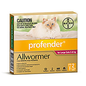 Profender Cat Allwormer Red 5-8kg - Just For Pets Australia