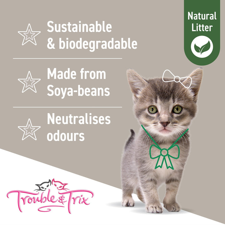 Trouble & Trix Natural Clumping Pellet Litter 10L - Just For Pets Australia