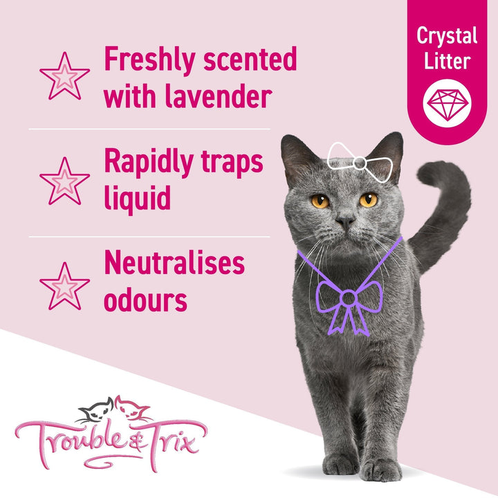 Trouble & Trix Crystal Odour Neutralising Lavender Litter 15L - Just For Pets Australia