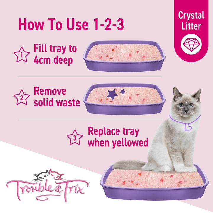 Trouble & Trix Crystal Odour Neutralising Lavender Litter 15L - Just For Pets Australia