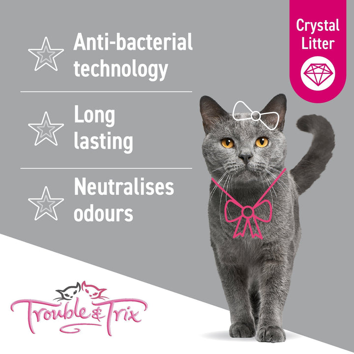 Trouble & Trix Antibacterial Crystal Litter 15L - Just For Pets Australia