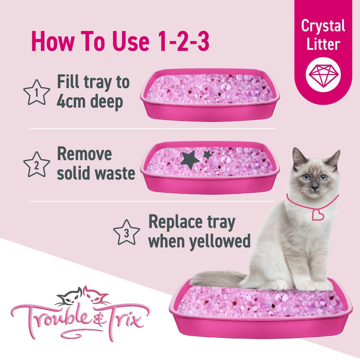 Trouble & Trix Antibacterial Crystal Litter 15L - Just For Pets Australia