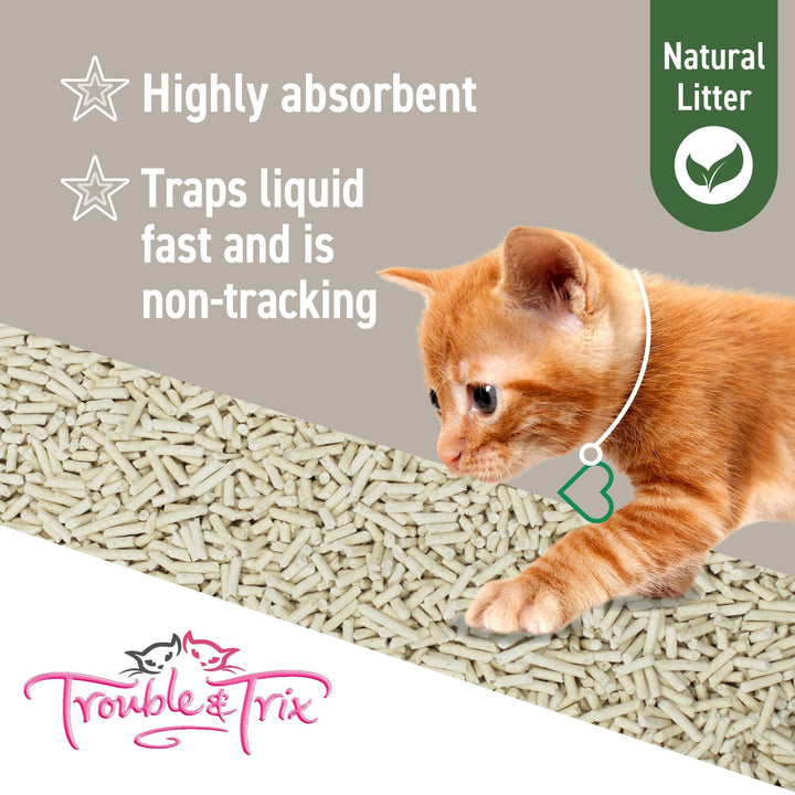 Trouble & Trix Natural Clumping Pellet Litter 10L - Just For Pets Australia