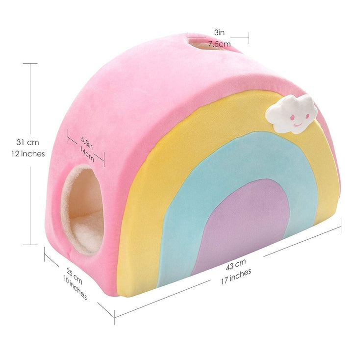 All Fur You Rainbow Cat House Pink - Just For Pets Australia