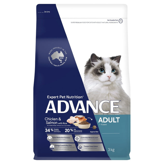 ADVANCE Adult Dry Cat Food Chicken & Salmon with Rice - Just For Pets Australia