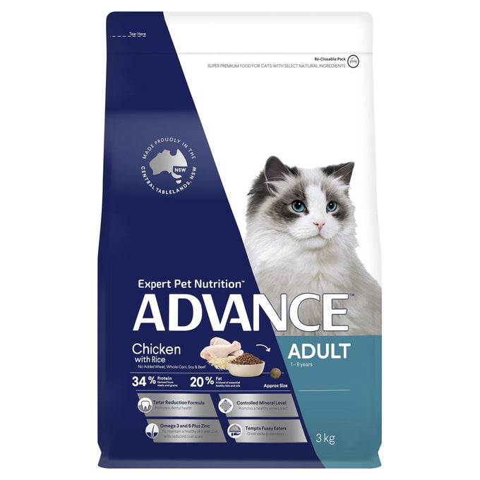 ADVANCE Adult Dry Cat Food Chicken with Rice - Just For Pets Australia