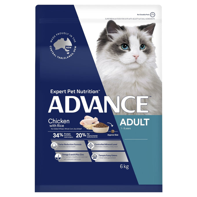 ADVANCE Adult Dry Cat Food Chicken with Rice - Just For Pets Australia