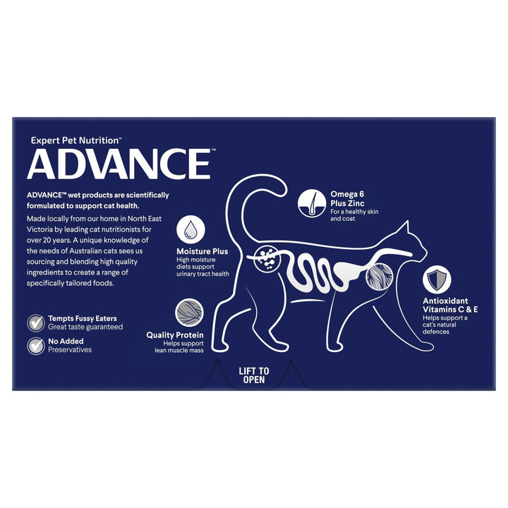 ADVANCE Adult Wet Cat Food Chicken & Liver Medley 7x85g Trays - Just For Pets Australia