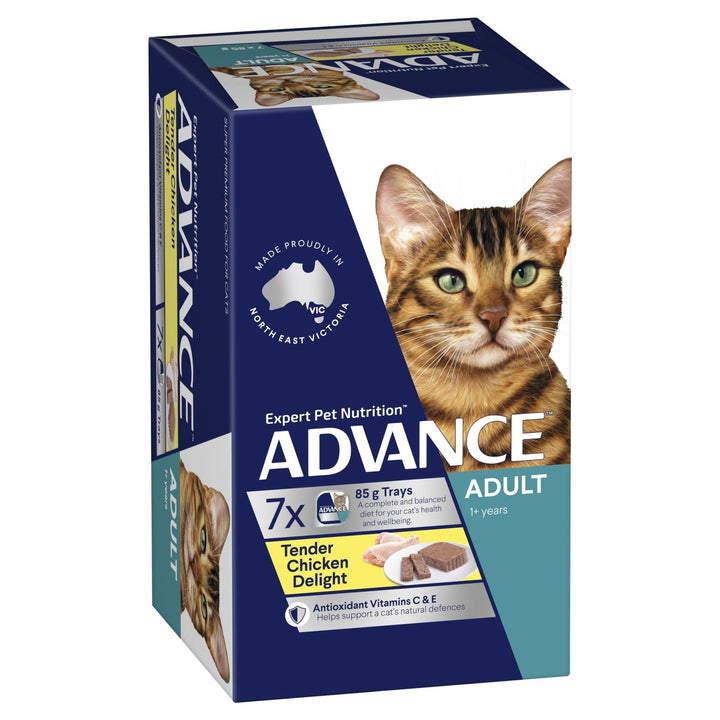 ADVANCE Adult Wet Cat Food Tender Chicken Delight 7x85g Trays - Just For Pets Australia