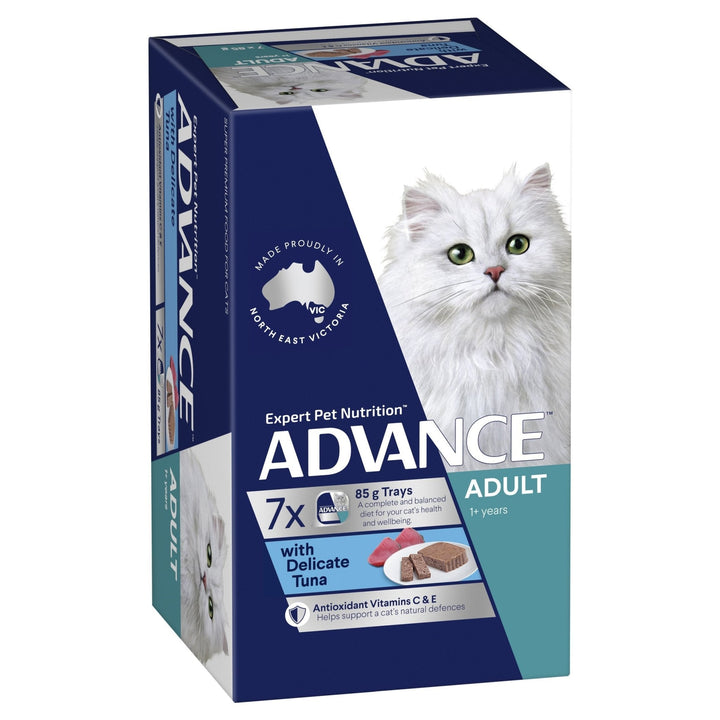 ADVANCE Adult Wet Cat Food with Delicate Tuna 7x85g Trays - Just For Pets Australia