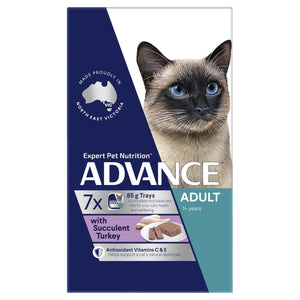 ADVANCE Adult Wet Cat Food with Succulent Turkey 7x85g Trays - Just For Pets Australia