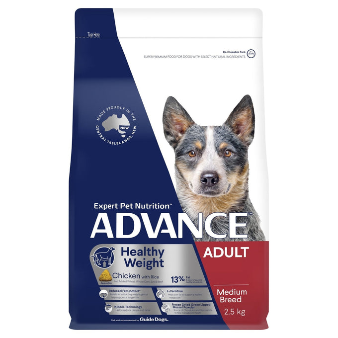 ADVANCE Healthy Weight Medium Adult Dry Dog Food Chicken with Rice - Just For Pets Australia