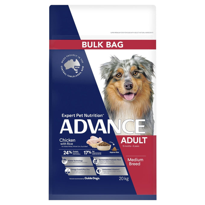 ADVANCE Medium Adult Dry Dog Food Chicken with Rice - Just For Pets Australia