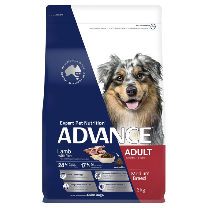 ADVANCE Medium Adult Dry Dog Food Lamb with Rice - Just For Pets Australia