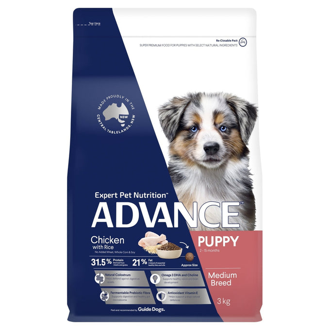 ADVANCE Medium Puppy Dry Dog Food Chicken with Rice - Just For Pets Australia